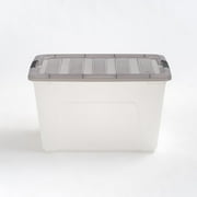 IRIS 53 Qt. Plastic Storage Bin with Lid, Stackable Storage Containers, Tote