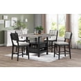 thumbnail image 7 of 2-Piece Black/Light Grey Counter Height Dining Chairs - Solid Wood with Cushioned Back, 7 of 7