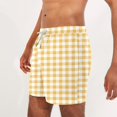 thumbnail image 5 of UTSJKR Men's Classic Plaid Swim Trunks Plus Size Quick Dry Board Shorts Swimsuit Swimwear Casual Beach Shorts No Mesh Liner Yellow 18, 5 of 6