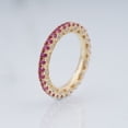 thumbnail image 3 of Bluebelljewels 14K Yellow Gold Plated Ruby Band , Round Cut Pink Wedding Ring For Her Handmade Eternity Band For Women's, 3 of 4