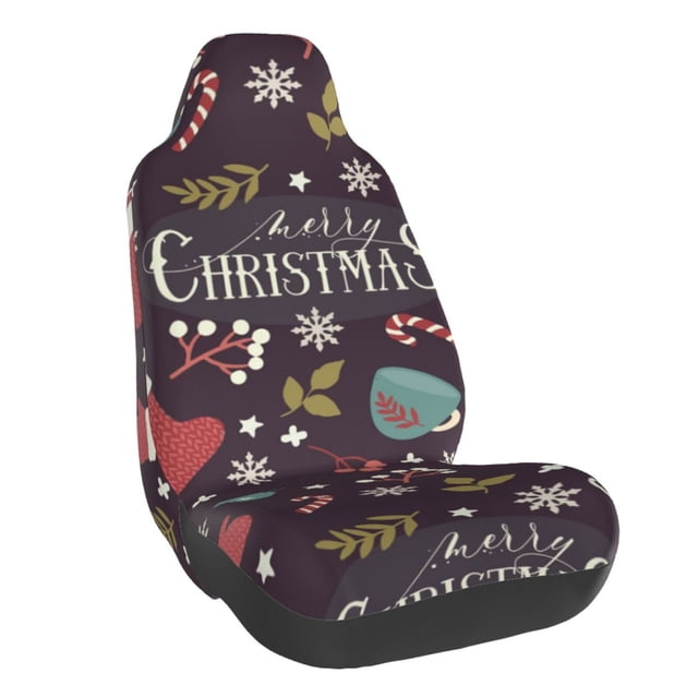 Fotbe Merry Christmas Funda para Asiento de Auto con Estampado – Impermeable y Antisudor – Ajuste Universal, Lavable a Máquina, Antideslizante (1 Pieza)