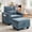 Blue, variant on YWEN Small Chaise Lounge Chair Indoor with Ottoman&Adjustable Backrest,Chenille Tufted Recliner Comfy Sofa Chair with USB,Phone Holder&Storage Arms,Convertible Sleeper Couch Bed for Living Room