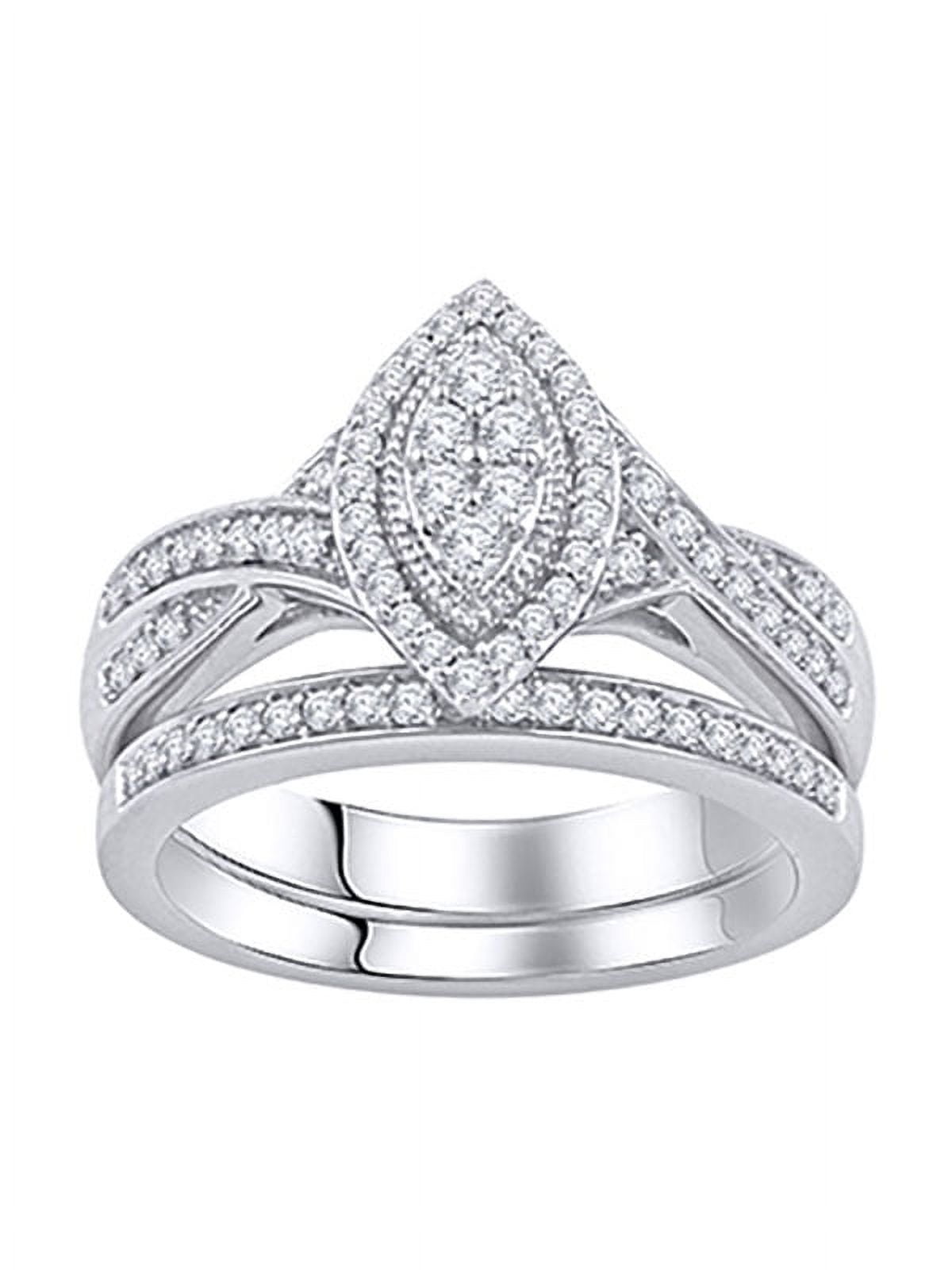 1/2 Carat T.W. Diamond Sterling Silver Bridal Set