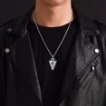 thumbnail image 5 of AOBOCO Arrowhead Necklace for Men 925 Sterling Silver Natural Gemstone Viking Arrow Pendant Jewelry Gifts for Father, 5 of 9