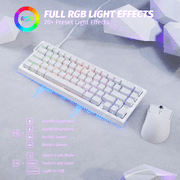 ATTACK SHARK X68 HE 60% Wired Mechanical Gaming Keyboard, Rapid Trigger, Adjustable Actuation, Hall Effect Magnetic Switches, 8KHz Polling Rate, RGB Backlit, PC/Mac Compatible, White Contours