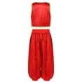 thumbnail image 2 of TiaoBug Kids Boys Arabian Prince Outfits Waistcoat Vest with Bloomers Holiday Belly Dance Pants Set Red-A 16, 2 of 5