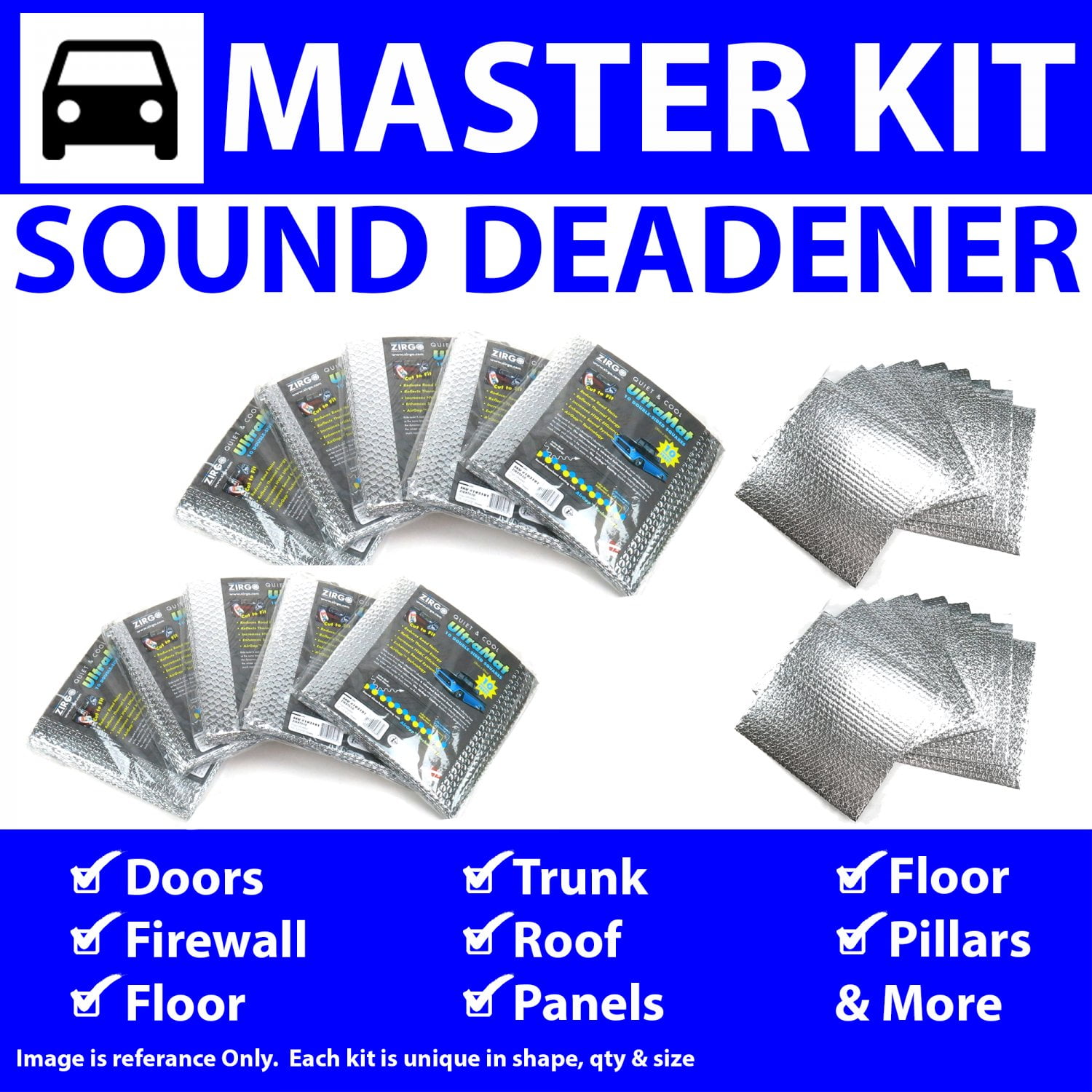 Car Audio Sound Deadener & Heat Barrier for 9100 VW Master Kit
