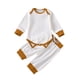 thumbnail image 1 of Gibobby Conjunto de leggings para bebés y niñas acanalado de Color para primavera y otoño para niños pequeños, conjunto de ropa de ocio para bebés de 2 uds.(Blanco,18-24 Meses), 1 of 5