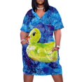 thumbnail image 1 of Vestido de noche holgado de goma con bolsillo para mujer traje de fiesta de verano, 1 of 7