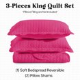 thumbnail image 3 of Moonlight20015 3 Piece Quilt Set Lightweight Ultrasoft Microfiber Bedding Baby Pink Color King, 3 of 13