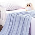 thumbnail image 7 of Ntbay 100% Cotton Cable Knit Toddler Blanket, Soft Warm Unisex Baby Blanket for Crib, 30"x40", Light Purple, 7 of 7