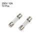 thumbnail image 2 of 10 Piezas de Fusibles de Vidrio de Retardo de Tiempo de 250V 10Amp, Tubos de 5mm x 20mm, 2 of 3