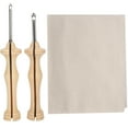 thumbnail image 2 of 2pcs Embroidery Punch Pens Cloth Sewing Embroidery Needles Weaving Tool with Wooden Handle, 2 of 14
