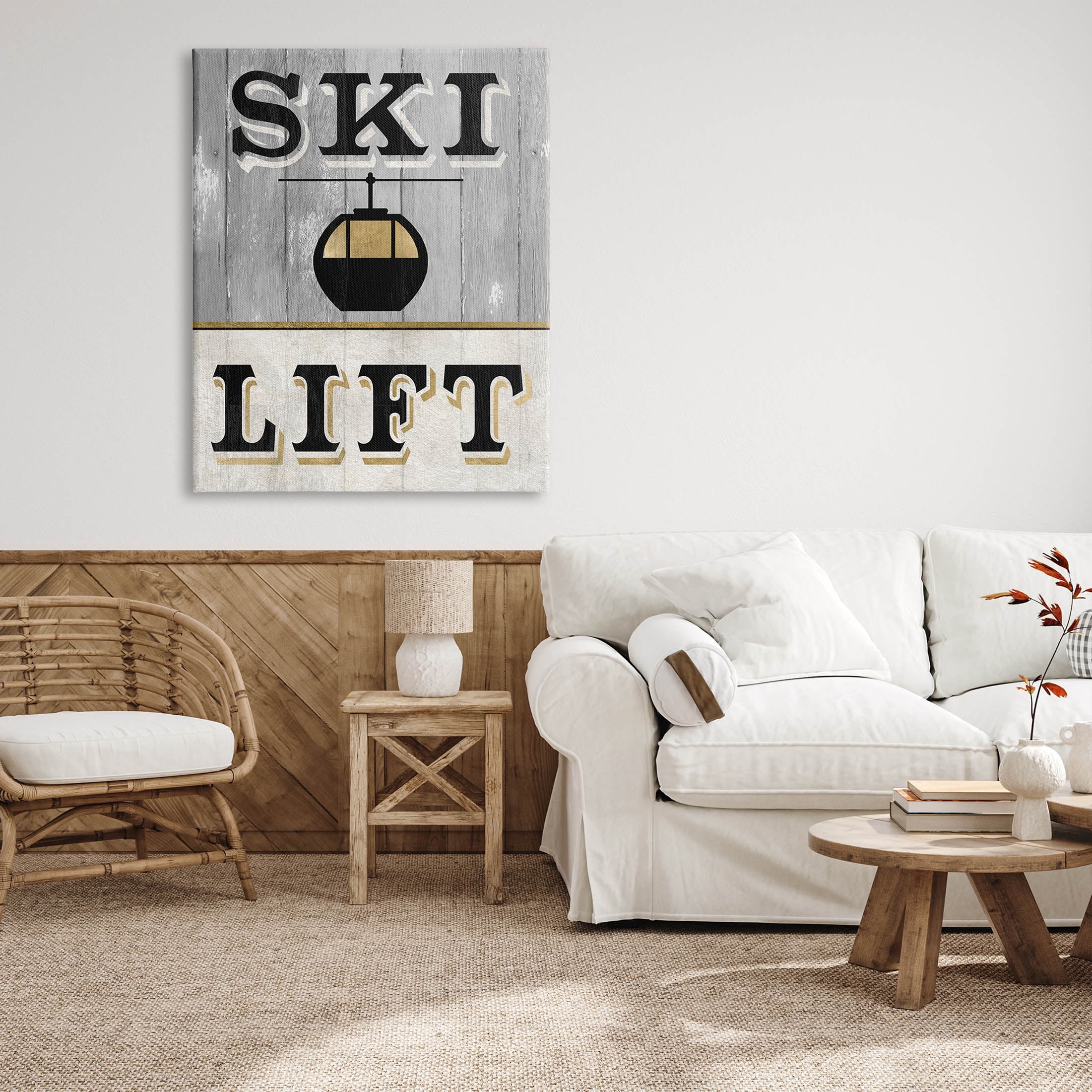 Stupell Industries Ski Lift Winter Sports Graphic Art Gallery Wrapped Canvas Print Wall Art, Design by Livi Finn