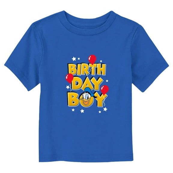 Toddler's Mickey & Friends Donald Duck Birthday Boy Graphic Tee Royal Blue 2T