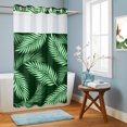 thumbnail image 6 of No Hook Shower Curtain, Green Palm Leaves Shower Curtains for Bathroom with See Through Top Window, Summer Tropical Botanical Simple Boho Waterproof & Washable Bath Curtain Stand Up Stall 36"x72", 6 of 7