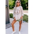 thumbnail image 6 of Women's Jet Stream Floral Peace Sign Graphic Drop Shoulder Casual Top | [ZhiHiMeRi] | (US 4-6)S, 6 of 6