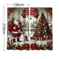 thumbnail image 3 of Oliegs Couverture Rideaux Imprimés des Fêtes 2 Rideaux Plats 2D Imprimés Rouges de Noël avec Flocons de Neige et Branches pour Chambre Salon Fête des Fêtes, 3 of 4