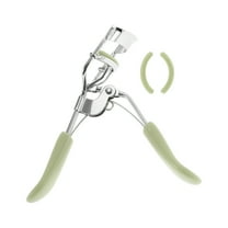 Unique Bargains 1 Pc Women Flat Handle Eyelash Curler for Business Travel Light Carbon Steel PS Light Green