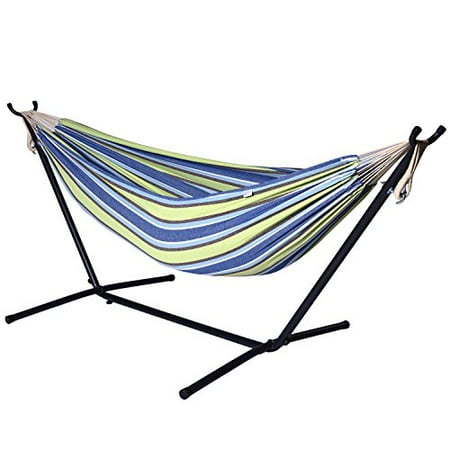 Hatteras Hammocks Steel Swing Stand - Camping Hammock with Stand - Double hammock Swing, 2 Person Brazilian Style, for Garden, Outdoor & Indoor, Portable for Travel Vacation, Space Saving Steel Frame & Carrying Bag