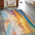 thumbnail image 2 of 3'x5' Area Rugs, Beach Sky Indoor Outdoor Area Rug for Living Room Bedroom, Oil Painting Modern Artwork Colorful Washable Bathroom Rugs Kitchen Floor Carpet Mats Home Decor Aesthetic, 2 of 8