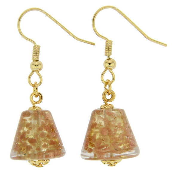 GlassOfVenice Murano Glass Starlight Cones Earrings - Transparent Golden Brown