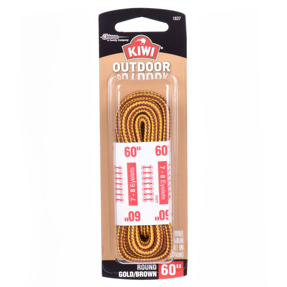 KIWI Outdoor Round Laces Gold/Brown 60" 2 pairs