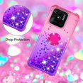 thumbnail image 4 of Cute Clear Case for Xiaomi Redmi 10C with Ring Kickstand, Bling Gradient Quicksand Glitter Flowing Liquid Floating Case Cover for Xiaomi Redmi 10C JB Pink Mauve, 4 of 14