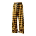 thumbnail image 6 of TKKCS Mens Buffalo Plaid Lounge Pants Relaxed Fit Straight Leg Casual Sleepwear Elastic Waist Drawstring Pajama Pants with Pockets Yellow XL, 6 of 8
