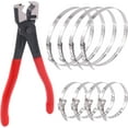 thumbnail image 1 of shiyou-9Pcs Hose Clamp Pliers with CV Boot Clamp Kit, Small and Large Stainless Steel Universal Adjustable Drive Shaft CV Boot Crimp Clamp Clic-R Collar Pliers Automobile Repair Tools for Most Cars, 1 of 4