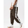 thumbnail image 5 of Caoirhny Men Tear Away Pants Quick Dry Loose Fit Basketball Pants Casual High Split Snap Button Sweatpants, 5 of 9
