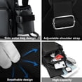 thumbnail image 3 of Bolsa de pecho trasera recargable por USB, bolsa de pecho con taza de agua, mochila pequeña de viaje para exteriores a prueba de salpicaduras, 3 of 5
