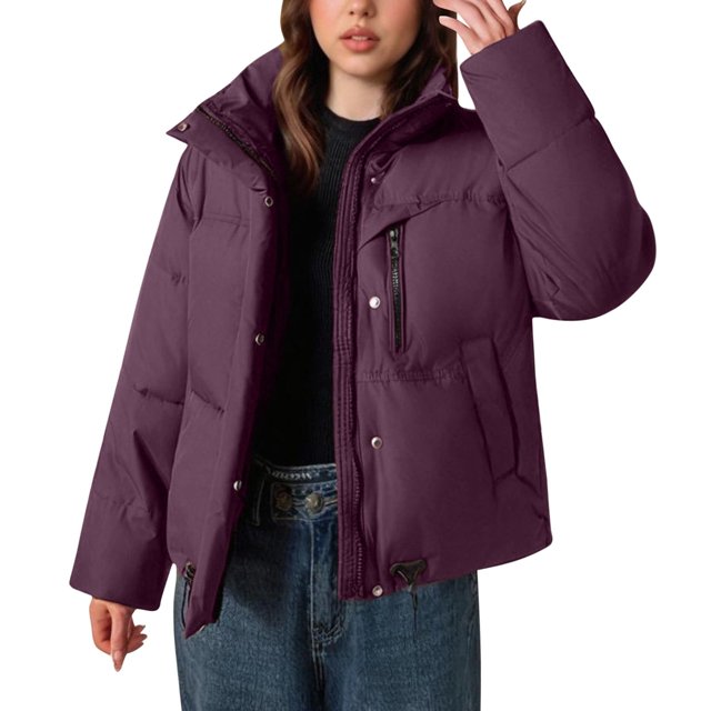 Lovzfmll Veste Décontractée pour Femmes, Style à Capuche à Manches Longues Coloré Violet, 2TG