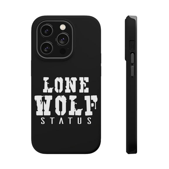 DistinctInk Tough Case for Apple iPhone 15 PRO (6.1" Screen), Compatible with MagSafe Charging - Lone Wolf Status