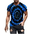 thumbnail image 3 of CFLVAEK Tie Dye T Shirts for Men Big and Tall Short Sleeve Tshirt Loose Fitted Round Neck Tshirts Fashion Graphic Tees for Men Blue XL, 3 of 6