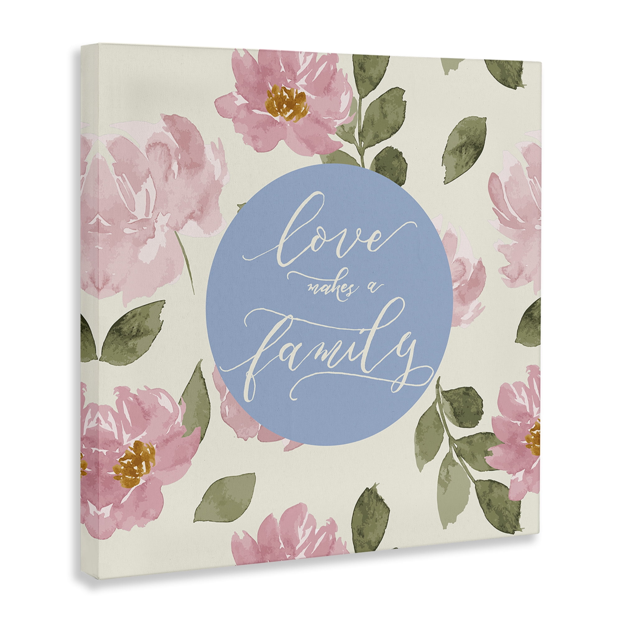 Stupell Industries Love Makes Family Plants & Flowers Painting Wrapped Canvas Art Print Wall Art, 17 x 17