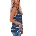 thumbnail image 2 of Camisa con tirantes finos y cuello en V para mujer, informal, holgada, transpirable, con estampado de rayas, para verano, 2 of 5
