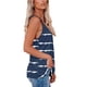 thumbnail image 2 of Camisa con tirantes finos y cuello en V para mujer, informal, holgada, transpirable, con estampado de rayas, para verano, azul oscuro M, 2 of 5