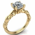 thumbnail image 3 of HeartsAndYou 2.7ct Round Moissanite Engagement Ring for Women Floral Leaf Solitaire 18k White Gold over Silver, 3 of 9
