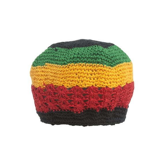 Hand Crocheted Beanie, Rasta
