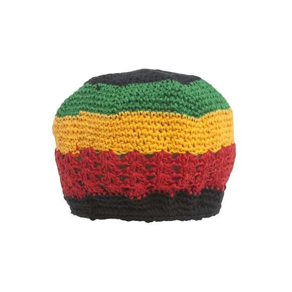 Hand Crocheted Beanie, Rasta