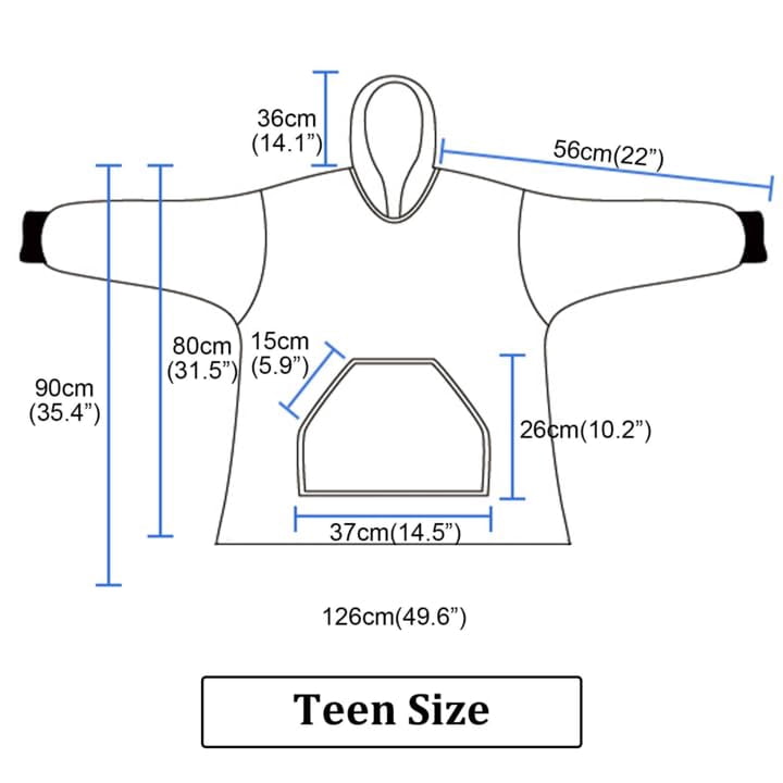 A FOR ADLEY and G for Gaming Present Niko Bear's Comfy, Cozy Blanket Hoodie With a Giant Pocket To Hold Your IPad or Tablet (Youth Extra Large) Multi