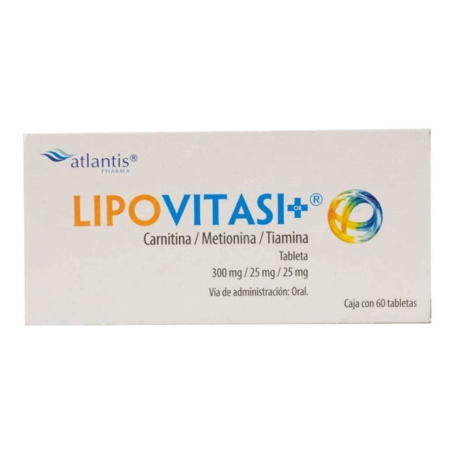 Tabletas LipoVitasi 300 mg / 25 mg / 25 mg caja con 60 tabletas