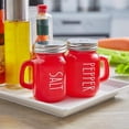 thumbnail image 4 of SUGARMOM Red Salt and Pepper Shakers Set  4 oz Cute Modern Glass Christmas Red Shaker Sets with Stainless Steel Lids  Red Kitchen Decor and Accessories for Home Restaurants Weddings, 4 of 6