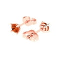 thumbnail image 2 of 0.2 ct Push-Back Stud Earrings for Women | 3.0mm Round Cut Simulated Red Diamond | 18K Rose Gold, 2 of 5