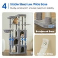 thumbnail image 6 of MWPO 70.1-in Cat Tree for Large Cat Tower with 3 Condos, 2 Perches and Stratching Post, Light Gray, 6 of 9