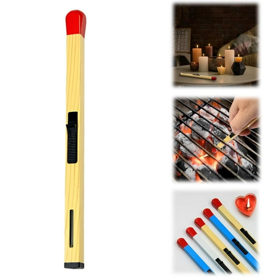 Match Shape Candle Lighter, Match Stick Lighter, Match Stick Lighter Refillable, Creative Match Shaped Butane Lighter, Adjustable Large Stick Lighter Kitchen BBQ Camping Lighter