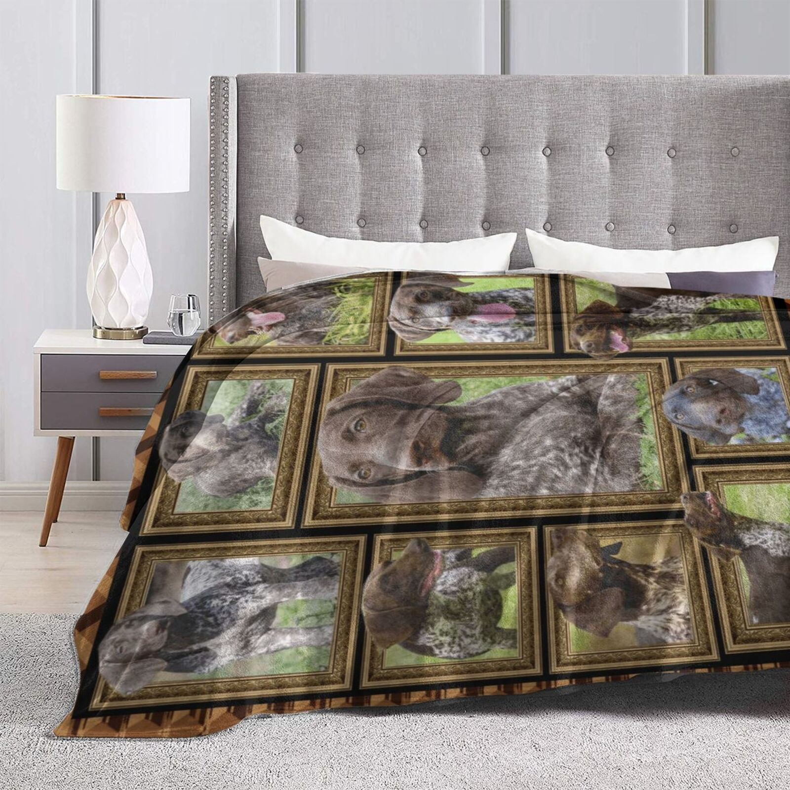 Wijzvio German Shorthaired Pointer Dog Throw Blanket Soft Fuzzy Fleece Blanket For Couch Bed Living Room Decoration 50"X40"