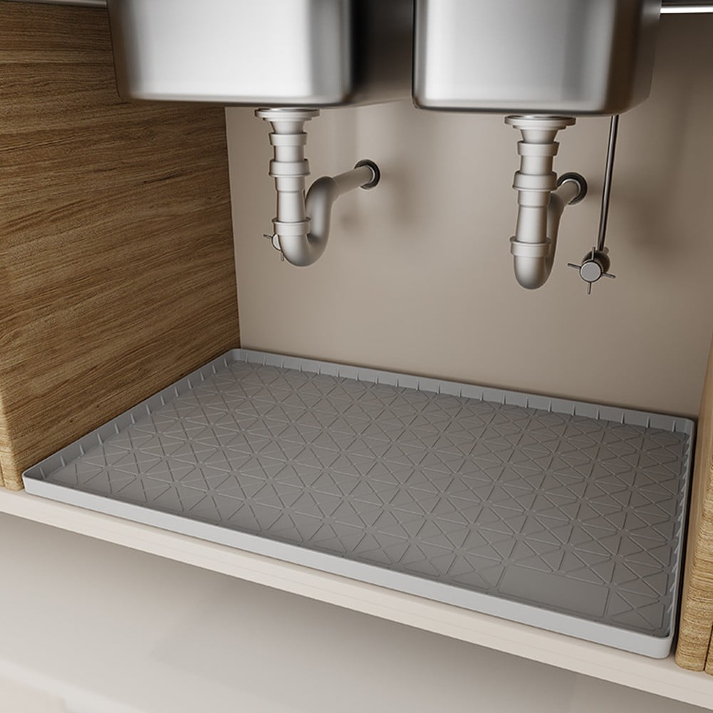 yaaqii Under Sink Mat Silicone Under Sink Mats for Kitchen Waterproof Protectors Tray