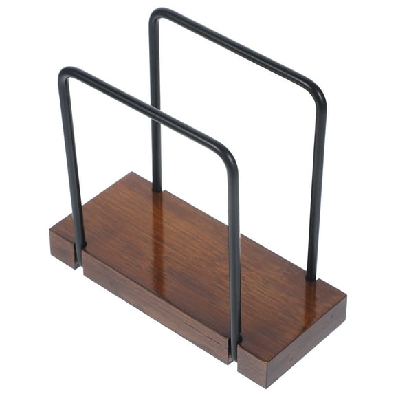 FOMIYES Dark Brown Rustic Napkin Holder for Home Kitchen Dining Table Wood Iron Design 6.5 x 5.5 x 3.5 Inches